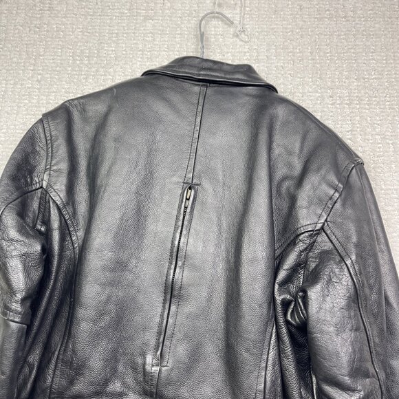 Bullmaster Leather Motorcycle Belted Biker Jacket Café Racer Black Women Sz M - Picture 16 of 16